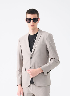 DAVID NAMAN【春夏新款】商务休闲浅灰色高级感男士正装西服外套