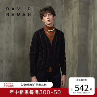 个性 条纹毛衫 NAMAN秋冬季 舒适保暖男休闲针织开衫 男士 DAVID