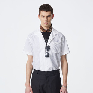 商务休闲衬衣 衬衫 DAVID NAMAN纯色棉质简约短袖