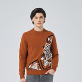 套头毛衫 DAVID 毛衣内搭 秋冬新款 印花圆领长袖 NAMAN 羊毛混纺