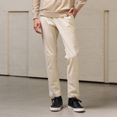 细竖条纹简约休闲白色保暖休闲裤 DAVID 秋季 男士 NAMAN 灯芯绒