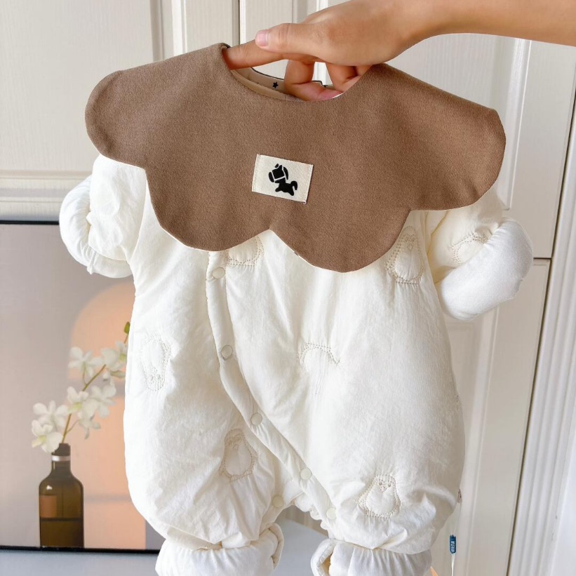 婴儿连体衣可爱卡通哈衣夹棉保暖