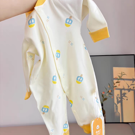 婴儿衣服新生连体衣春秋新款宝宝a类爬爬服幼儿纯棉无骨透气哈衣