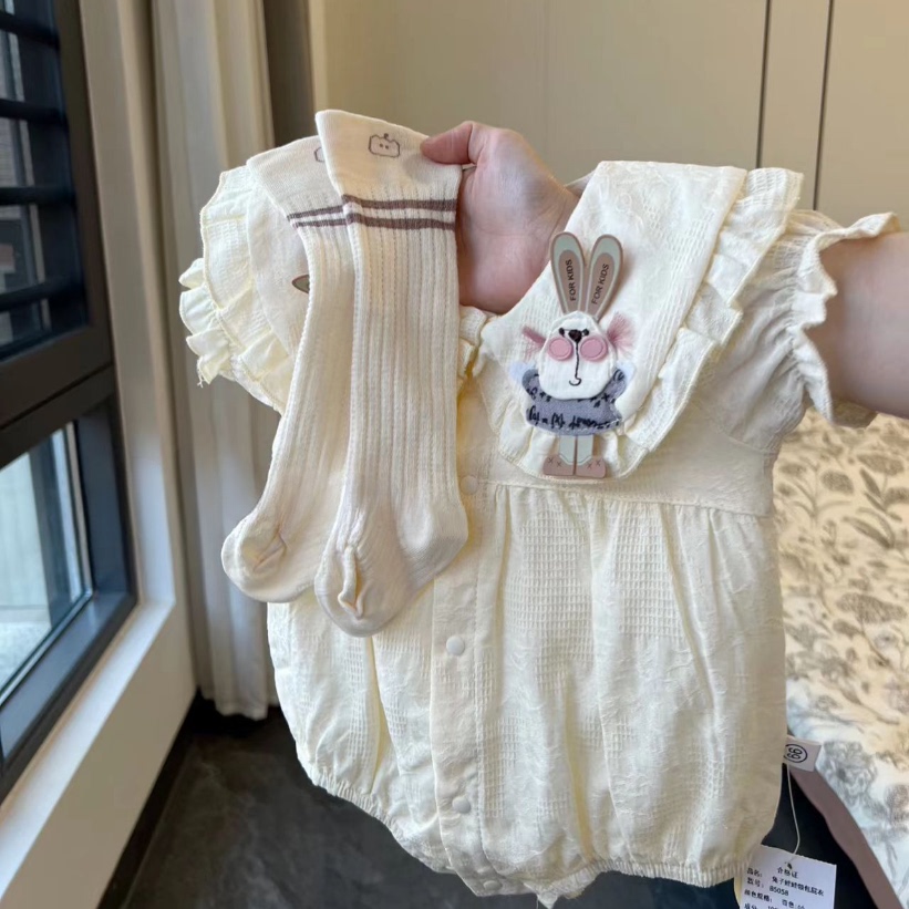 婴儿娃娃连体爬服洋气公主连衣裙图片