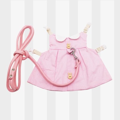 宠物兔兔公主粉衣服兔子牵引绳豚鼠侏儒兔衣服饰品萌宠