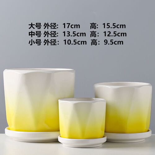 花盆陶瓷创意个性大号特大号带托盘简约家用阳台家用绿萝多肉花盆