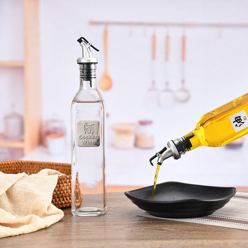 油壶方形酱油瓶家用调料瓶调味瓶厨房橄榄油瓶密封袋盖玻璃酱醋瓶