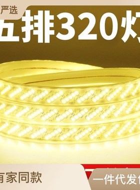 220V高压le灯带2835斜五排320灯线条灯户外矿井隧道家居暗槽照明