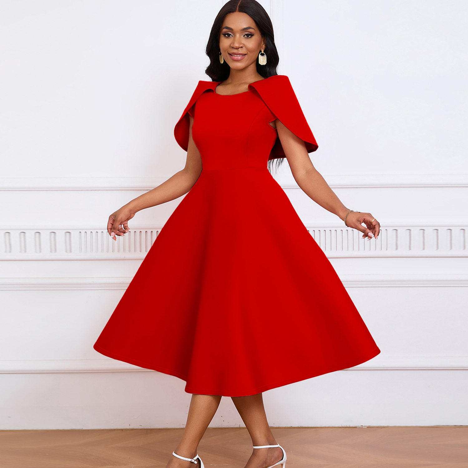 women dresses party plus size red dress female new big size