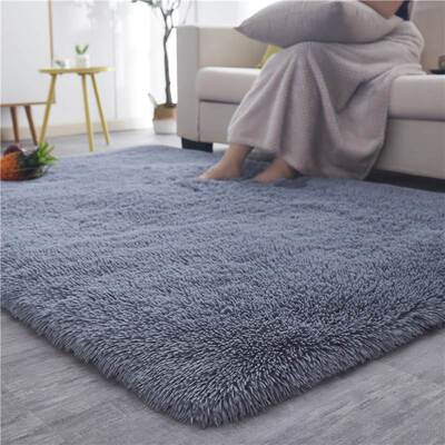 Silky Fluffy Carpet Long Plush Shaggy Rug Living Bedroom Mat