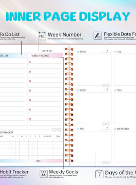 undated daily weekly planner笔记本周计划本notebook diary