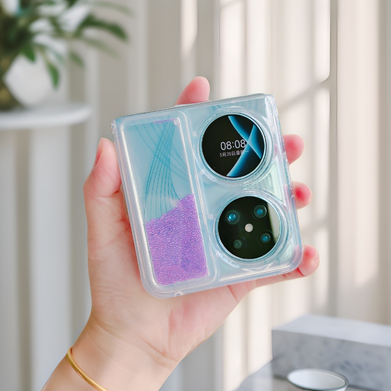 流沙透明软壳适用于华为pocket2折叠手机壳新款pockets梦幻少女保护套p50pocket时尚高级防摔宝盒pocket女壳