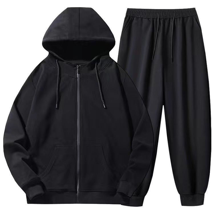 男士时尚休闲套装卫衣春秋季新款夹克潮流宽松薄款开衫舒适1/2件