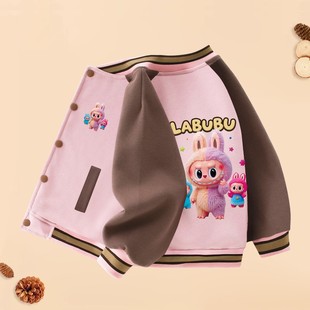 拉布布女童棒球服2025春秋新款宝宝美式外套上衣中大童学院风夹克