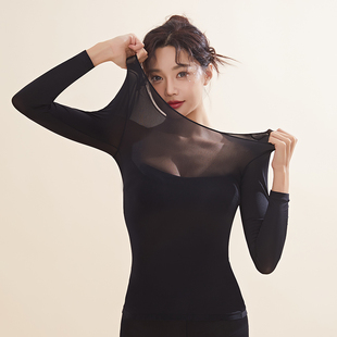 圆领隐形超薄秋冬保暖热能肌底打底衫 玻尿酸美肤衣套装 女秋衣秋裤