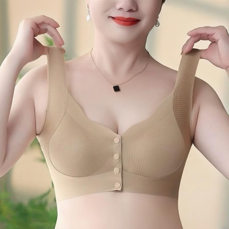 前开扣提拉无痕内衣女无钢圈小胸聚拢收副乳大码透气薄款美背文胸