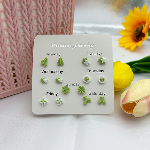 塑料针甜美树脂女防过敏耳钉ins