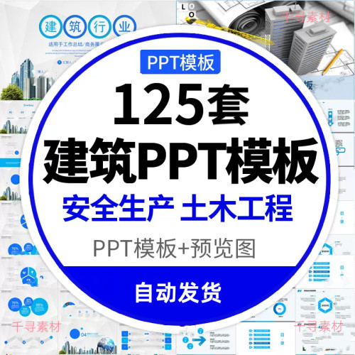 建筑PPT模板土木工程建筑行业ppt工作总结汇报告安全生产毕业答辩