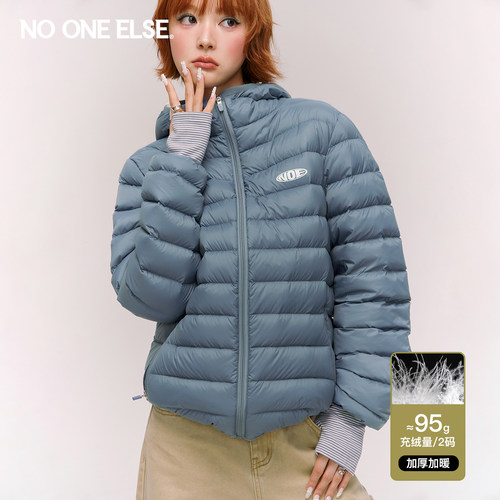 NOONEELSE字母连帽羽绒服