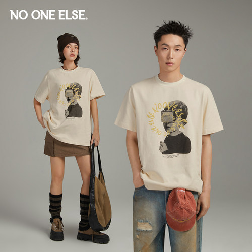 人物短袖nooneelse印花
