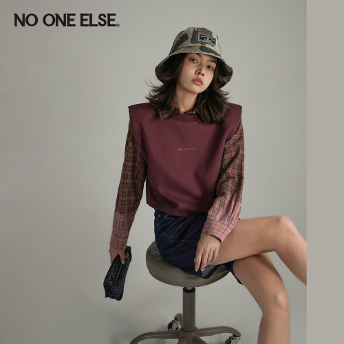 NOONEELSE垫肩短款工字背心