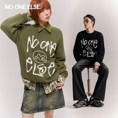 NOONEELSE字母提花针织衫