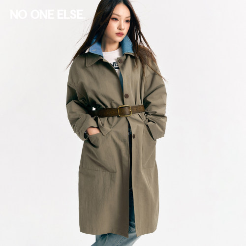 NOONEELSE纯色口袋风衣