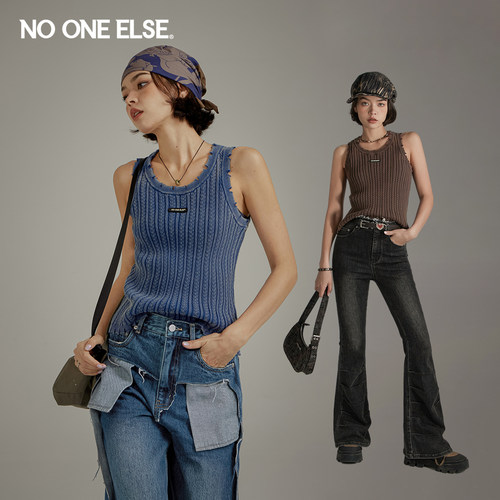 NOONEELSE磨破针织背心