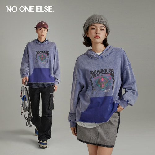 春季印花卫衣nooneelse美式