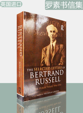 【现货】罗素书信集选集1914-1970 The Selected Letters of Bertrand Russell, Volume 2: The Public Years 1914-1970
