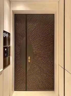 子母门入户门甲级防盗门高档铸铝门定制单开对开新中式铜门进户门