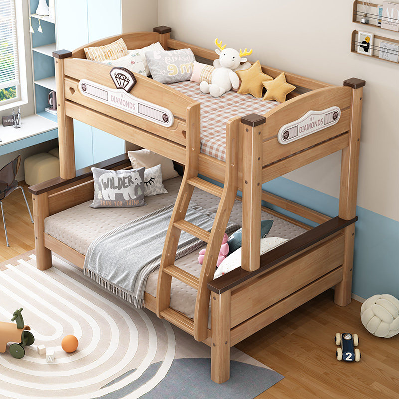 下床两木层高橡木子母上床mgm双人木床上下铺双层床全实儿童子母