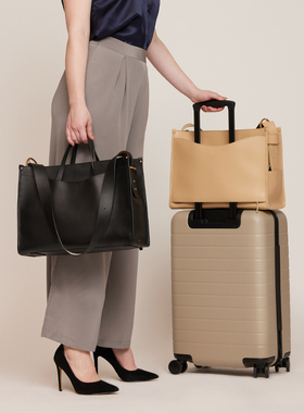 OLEADA托特包新款商务出差大容量16寸电脑包宽肩带可斜挎律师包女