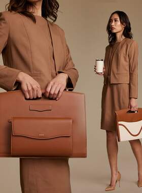 OLEADA信封包新款高级简约时尚16寸电脑包男女手提包职场公文包