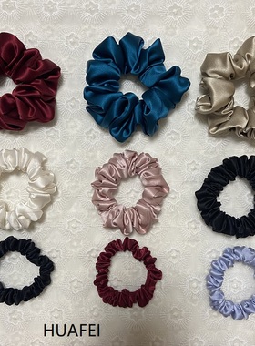 纯白色天然真丝桑蚕丝大肠发圈大号sli*气质头绳皮筋百搭精致头饰