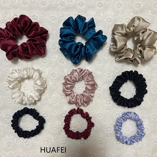 纯白色天然真丝桑蚕丝大肠发圈大号sli 气质头绳皮筋百搭精致头饰