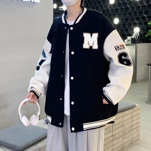 男款春季夹克外套男宽松潮流嘻哈休闲棒球服新款潮牌立领时尚外衣