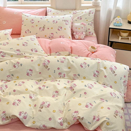 hellokitty全棉床上四件套公主风
