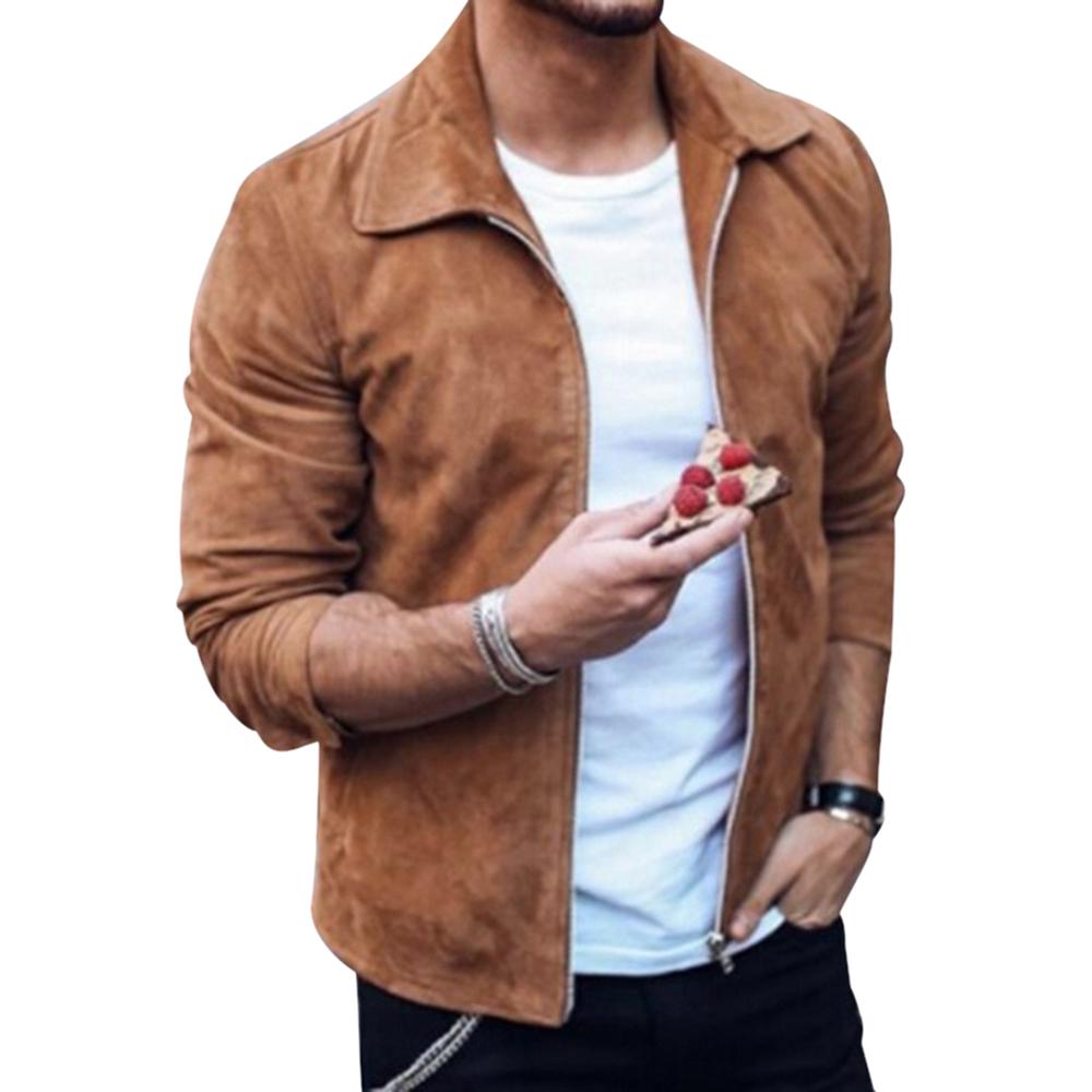 2020 men's fall fashion slim casual solid color jacket