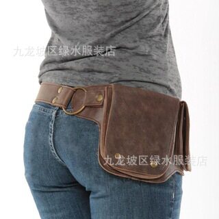 欧美复古背带腰带挎包男女户外运动可调节拉链包包belt satchel。