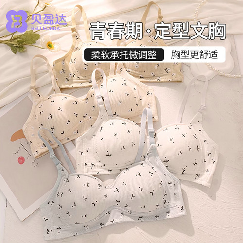高中生内衣纯棉无钢圈小胸聚拢