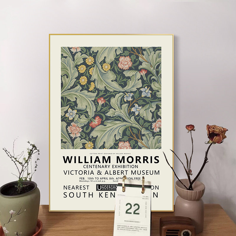 威廉莫里斯的印花装饰画北欧ins风极简客厅小众艺术餐厅壁挂画