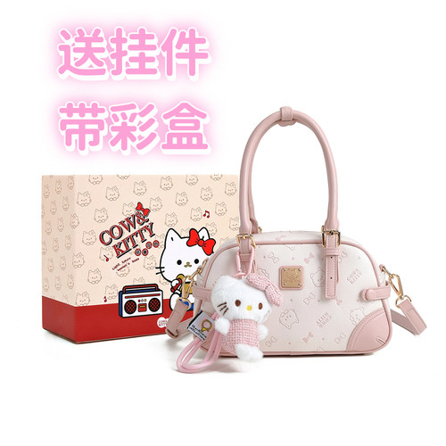 新款印花气质手提保龄球包包女