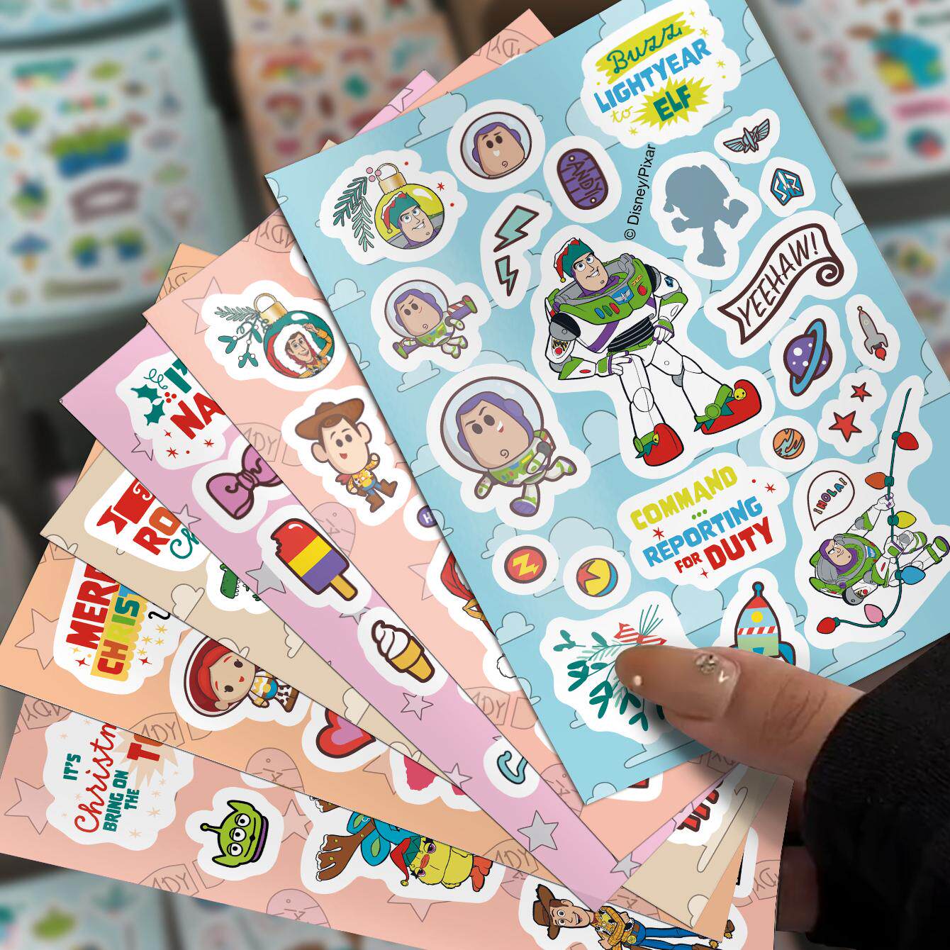 正版迪士尼圣诞米奇防水贴画贴纸