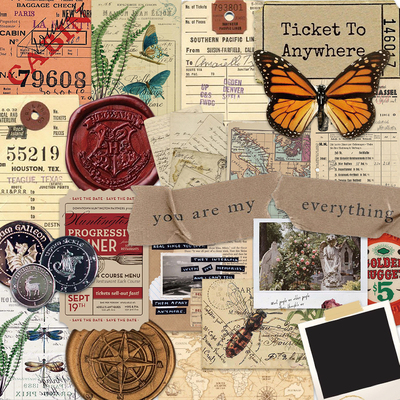 拾乐贴纸复古手账本素材防水