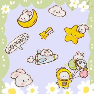 卡通衣服补丁贴自粘免缝羽绒服破洞修复装 饰刺绣布贴ipad壳图案贴