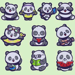 羽绒服补丁贴自粘免缝刺绣布贴可爱熊猫贴布破洞修补装 饰diy贴布