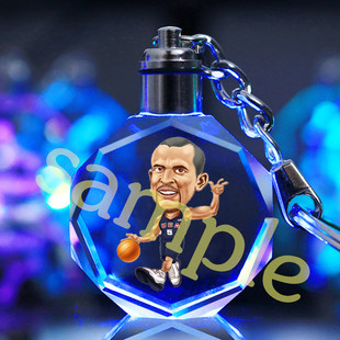 NBA球星Q版挂件水晶钥匙扣情人节生日礼物送男同学纪念科比姚明