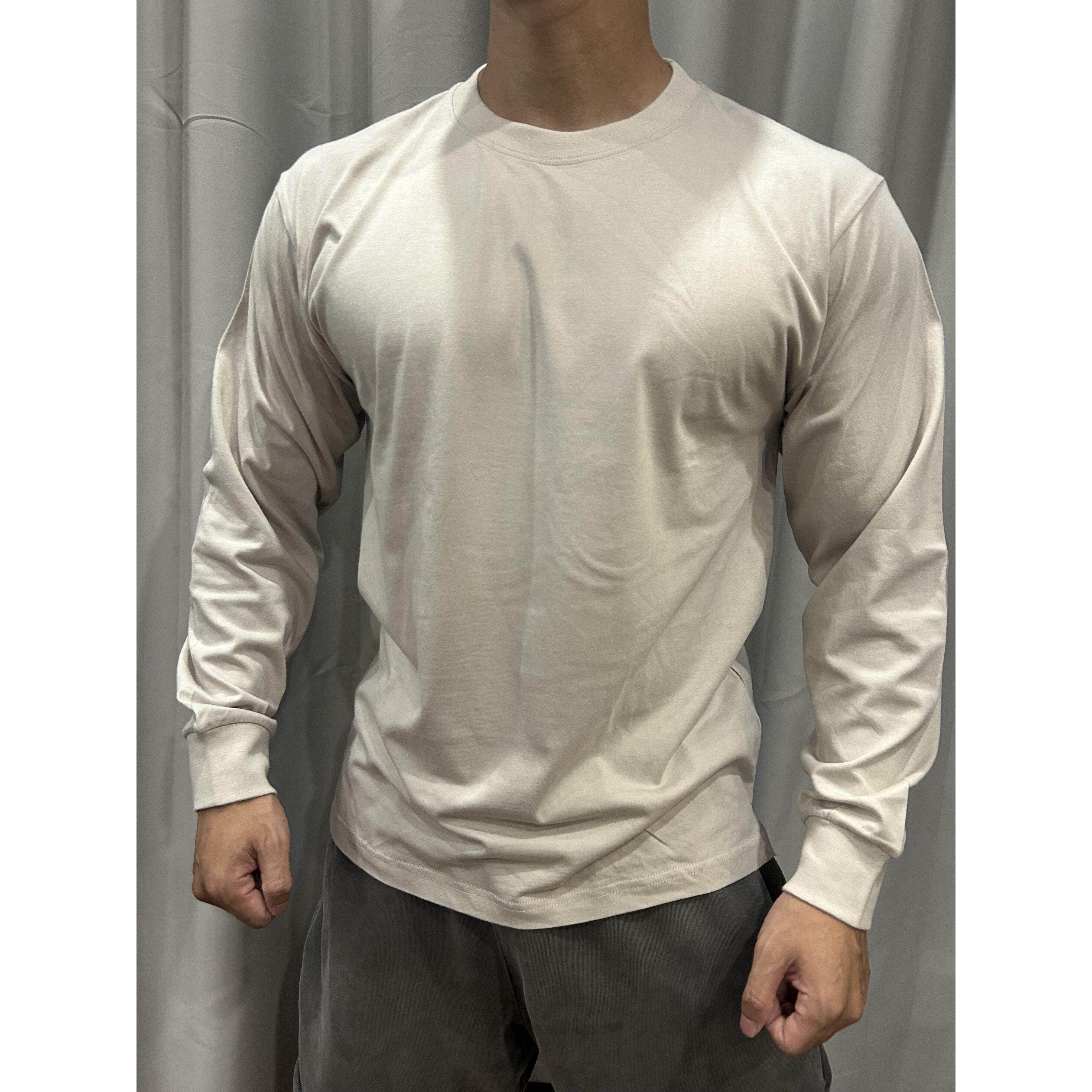 美国运动休闲长袖t恤男士圆领纯棉修身螺纹底裤衬衫健身宽松运动