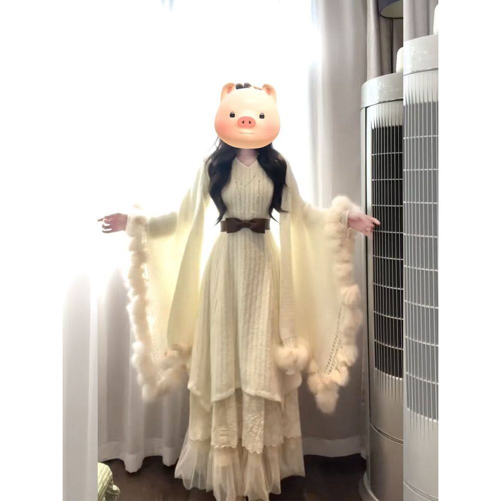 连衣裙子女2026新款秋冬季韩系穿搭一整套装高级感长裙